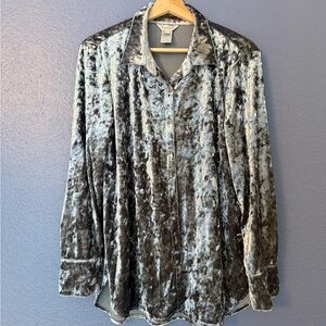 Multiples Silver Velvet Top